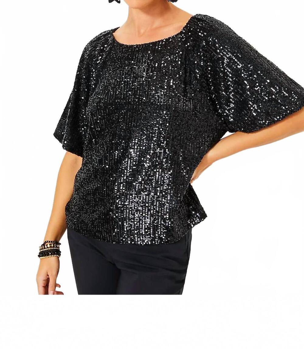 NEW LILLY PULITZER cressida knit top in noir